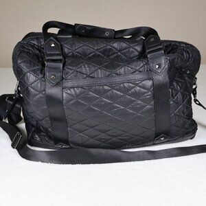 Cynthia Rowley Quilted Weekend Travel Duffle Bag Black